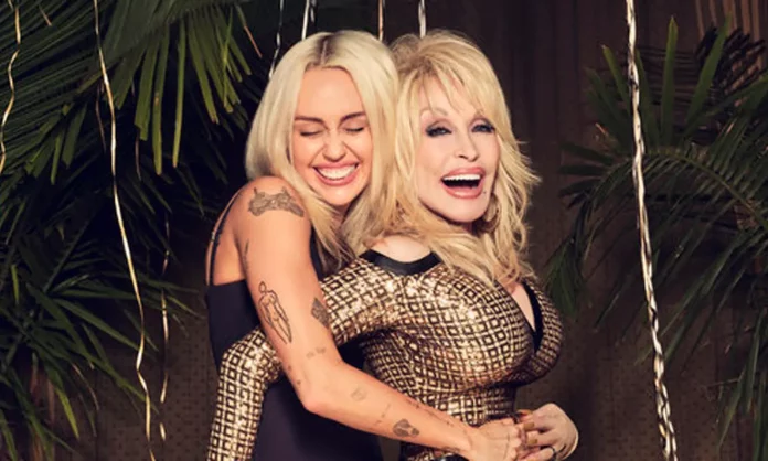 Miley Cyrus and Dolly Parton together promoting NBC's New Year's Eve Party!
